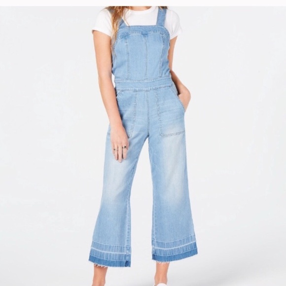 womens wide leg denim overalls